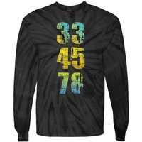 33 45 78 Vinyl Records Music Lover Record Collector Tie-Dye Long Sleeve Shirt