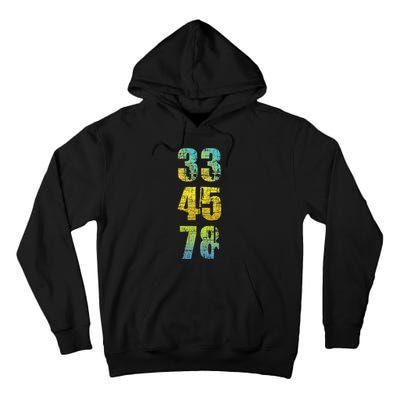 33 45 78 Vinyl Records Music Lover Record Collector Tall Hoodie