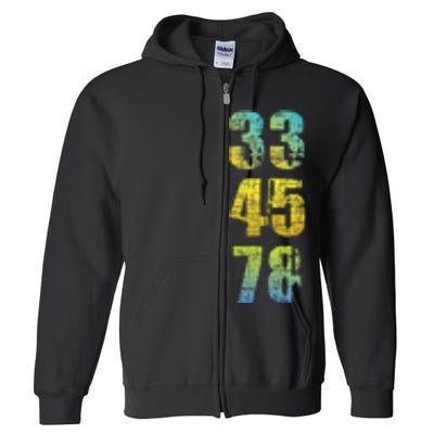 33 45 78 Vinyl Records Music Lover Record Collector Full Zip Hoodie