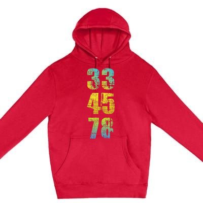 33 45 78 Vinyl Records Music Lover Record Collector Premium Pullover Hoodie