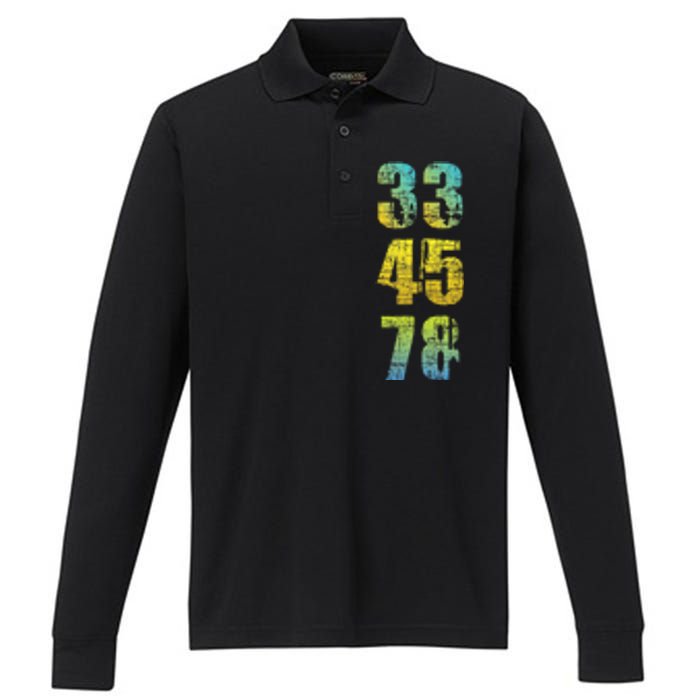 33 45 78 Vinyl Records Music Lover Record Collector Performance Long Sleeve Polo