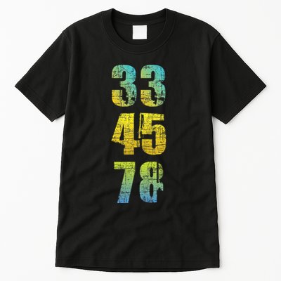 33 45 78 Vinyl Records Music Lover Record Collector Tall T-Shirt