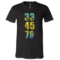 33 45 78 Vinyl Records Music Lover Record Collector V-Neck T-Shirt