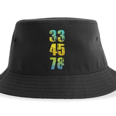 33 45 78 Vinyl Records Music Lover Record Collector Sustainable Bucket Hat