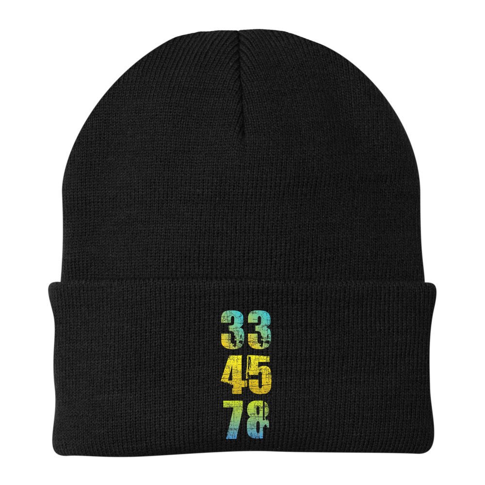 33 45 78 Vinyl Records Music Lover Record Collector Beanie