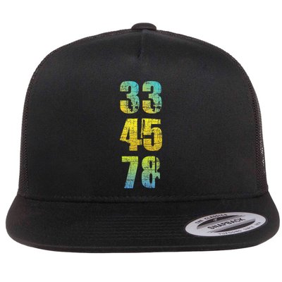 33 45 78 Vinyl Records Music Lover Record Collector Flatbill Hat