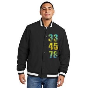 33 45 78 Vinyl Records Music Lover Record Collector Insulated Varsity Jacket