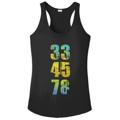 33 45 78 Vinyl Records Music Lover Record Collector Ladies PosiCharge Competitor Racerback Tank