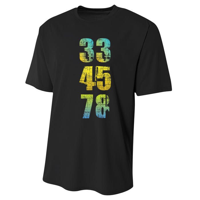 33 45 78 Vinyl Records Music Lover Record Collector Performance Sprint T-Shirt