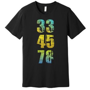 33 45 78 Vinyl Records Music Lover Record Collector Premium T-Shirt