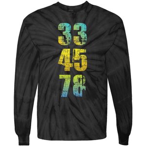 33 45 78 Vinyl Records Music Lover Record Collector Tie-Dye Long Sleeve Shirt