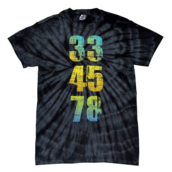 33 45 78 Vinyl Records Music Lover Record Collector Tie-Dye T-Shirt