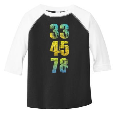 33 45 78 Vinyl Records Music Lover Record Collector Toddler Fine Jersey T-Shirt