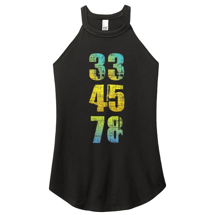 33 45 78 Vinyl Records Music Lover Record Collector Women's Perfect Tri Rocker Tank