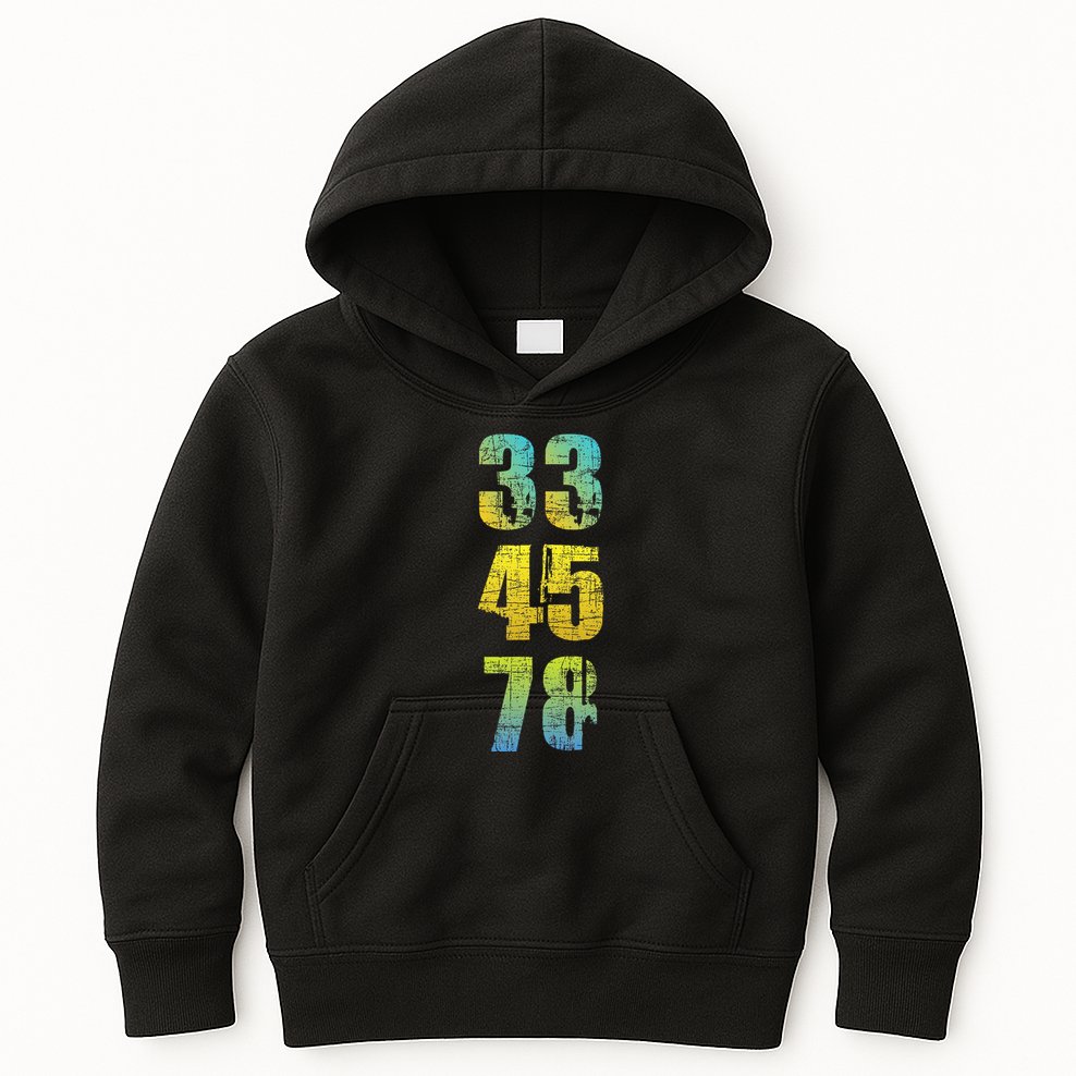 33 45 78 Vinyl Records Music Lover Record Collector Kids Hoodie