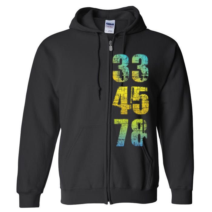 33 45 78 Vinyl Records Music Lover Record Collector Full Zip Hoodie