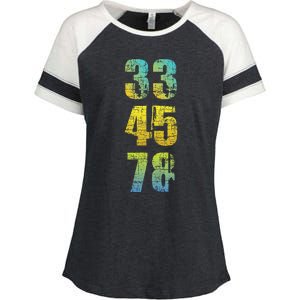 33 45 78 Vinyl Records Music Lover Record Collector Enza Ladies Jersey Colorblock Tee