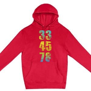 33 45 78 Vinyl Records Music Lover Record Collector Premium Pullover Hoodie