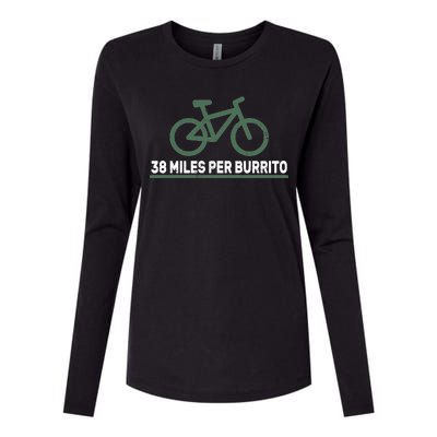 38 Miles Per Burrito Bike Ride Womens Cotton Relaxed Long Sleeve T-Shirt