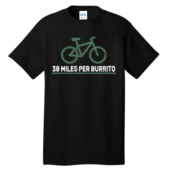 38 Miles Per Burrito Bike Ride Tall T-Shirt