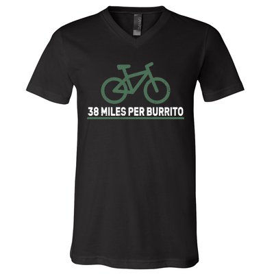 38 Miles Per Burrito Bike Ride V-Neck T-Shirt