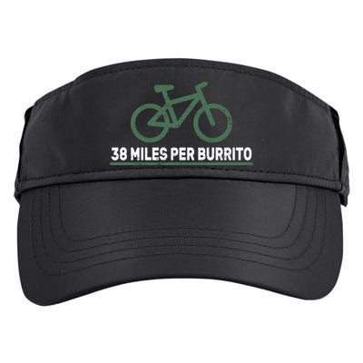38 Miles Per Burrito Bike Ride Adult Drive Performance Visor
