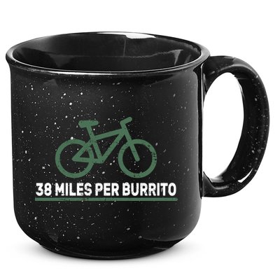 38 Miles Per Burrito Bike Ride 15oz Campfire Ceramic Mug