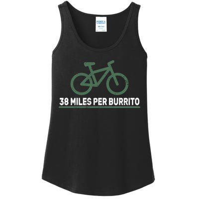 38 Miles Per Burrito Bike Ride Ladies Essential Tank