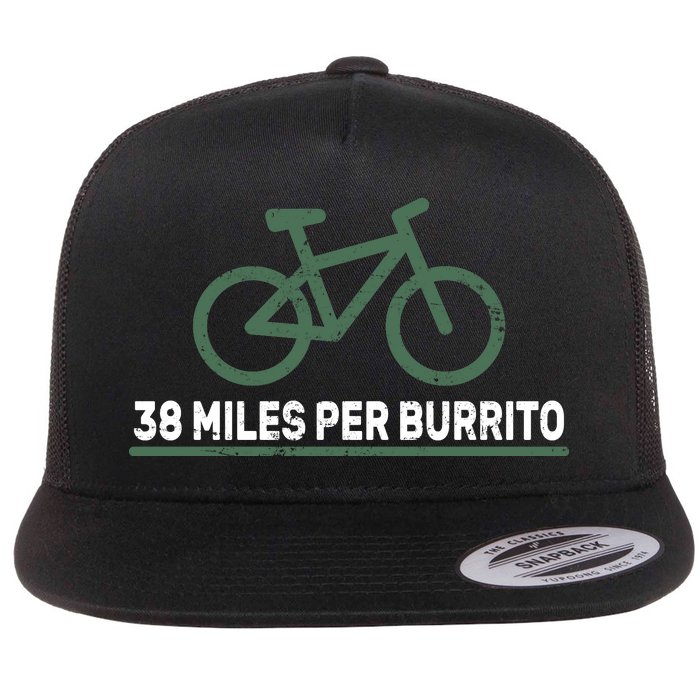 38 Miles Per Burrito Bike Ride Flat Bill Trucker Hat