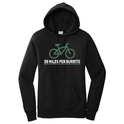 38 Miles Per Burrito Bike Ride Women's Pullover Hoodie