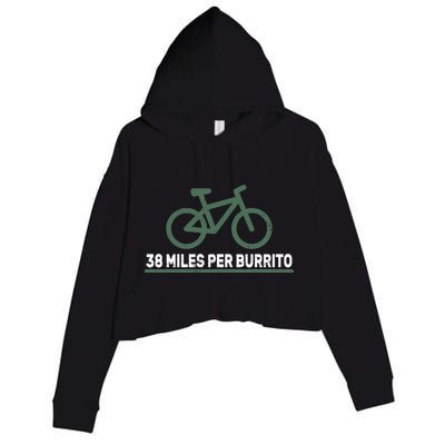 38 Miles Per Burrito Bike Ride Crop Fleece Hoodie