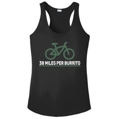 38 Miles Per Burrito Bike Ride Ladies PosiCharge Competitor Racerback Tank