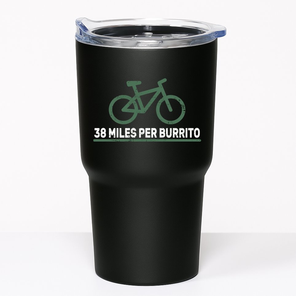 38 Miles Per Burrito Bike Ride Tumbler