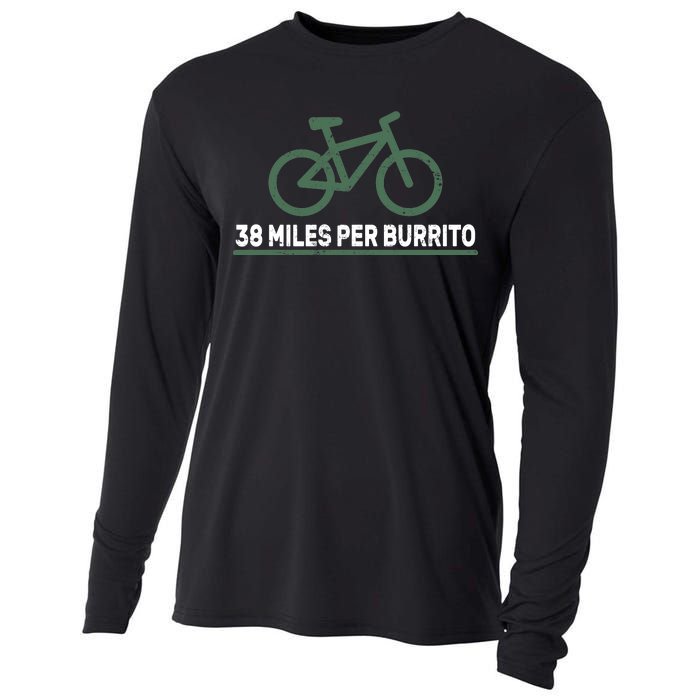 38 Miles Per Burrito Bike Ride Cooling Performance Long Sleeve Crew