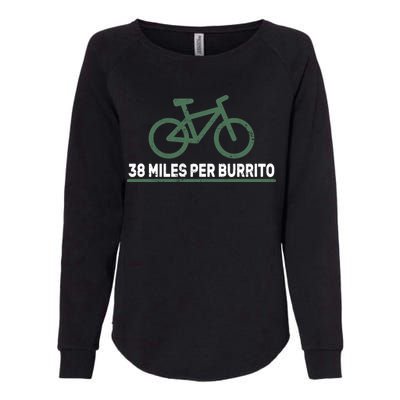 38 Miles Per Burrito Bike Ride Womens California Wash Sweatshirt