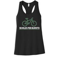 38 Miles Per Burrito Bike Ride Women's Racerback Tank