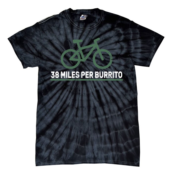 38 Miles Per Burrito Bike Ride Tie-Dye T-Shirt