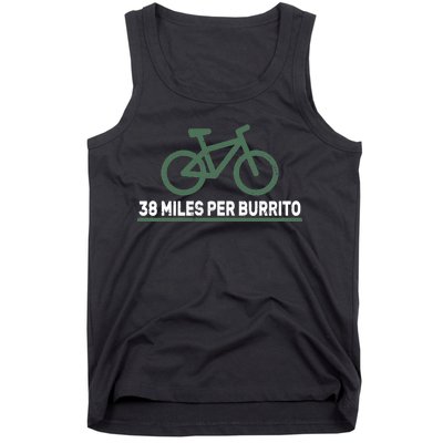 38 Miles Per Burrito Bike Ride Tank Top