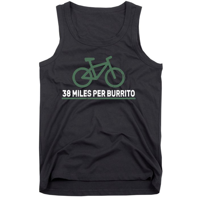 38 Miles Per Burrito Bike Ride Tank Top