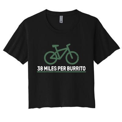 38 Miles Per Burrito Bike Ride Women's Crop Top Tee