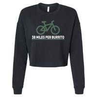 38 Miles Per Burrito Bike Ride Cropped Pullover Crew