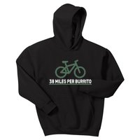 38 Miles Per Burrito Bike Ride Kids Hoodie