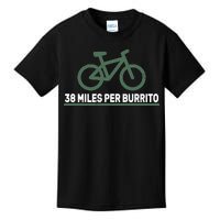 38 Miles Per Burrito Bike Ride Kids T-Shirt