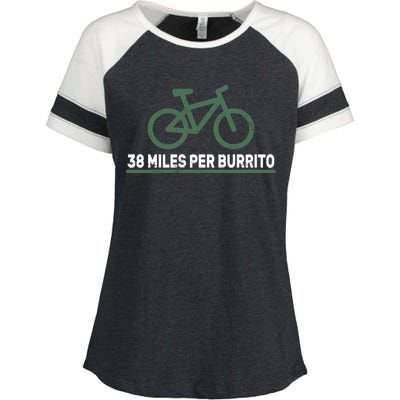 38 Miles Per Burrito Bike Ride Enza Ladies Jersey Colorblock Tee