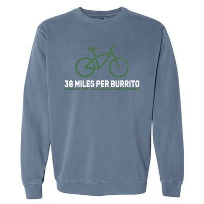 38 Miles Per Burrito Bike Ride Garment-Dyed Sweatshirt