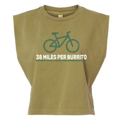 38 Miles Per Burrito Bike Ride Garment-Dyed Women's Muscle Tee