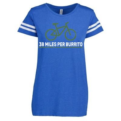 38 Miles Per Burrito Bike Ride Enza Ladies Jersey Football T-Shirt