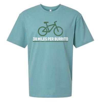 38 Miles Per Burrito Bike Ride Sueded Cloud Jersey T-Shirt