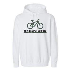 38 Miles Per Burrito Bike Ride Garment-Dyed Fleece Hoodie