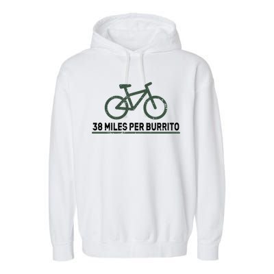 38 Miles Per Burrito Bike Ride Garment-Dyed Fleece Hoodie